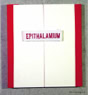 Epithalamium artist book project front cover, case bound, edition of fifty