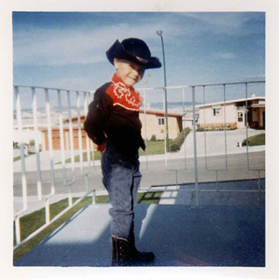 A portrait of the artist as a young cowboy.